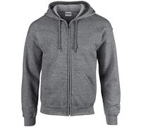 Gildan Heavy Blend Unisex Adult Full Zip Hooded Sweatshirt Top (L) (Graphite Heather)