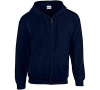 Gildan Heavy Blend Unisex Adult Full Zip Hooded Sweatshirt Top (L) (Navy)