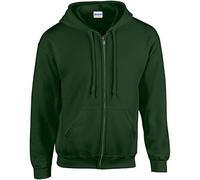 (S, Forest Green) Gildan Heavy Blend Unisex Adult Full Zip Hooded Sweatshirt Top
