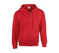 Gildan Full Zip Hooded Sweatshirt 18600 - Heavy Blend, Adult, Red, 3XL