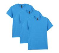 Gildan Heavy Cotton T-Shirt, Style G5000, Multipack, Heather Sapphire (3-Pack), S (Pack of 3)