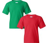 Gildan Kids' Big Heavy Cotton Youth T-Shirt, 2-Pack MED-Irish-Red