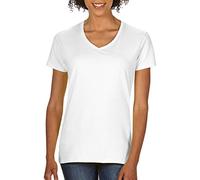 Gildan Ladies Soft Style Short Sleeve V-Neck T-Shirt (2XL) (White)