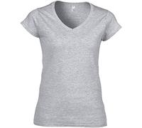 Gildan Ladies Soft Style Short Sleeve V-Neck T-Shirt (L) (Sport Grey (RS))