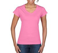 Gildan Ladies Soft Style Short Sleeve V-Neck T-Shirt (M) (Azalea)