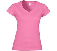 Gildan Ladies Soft Style Short Sleeve V-Neck T-Shirt (XL) (Azalea)