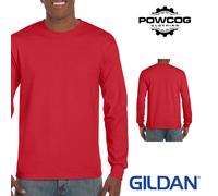 Gildan Long Sleeve T-Shirt Ultra Cotton Heavyweight Classic Fit Casual Work Tee