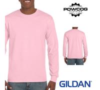 Gildan Long Sleeve T-Shirt Ultra Cotton Heavyweight Classic Fit Casual Work Tee
