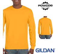 Gildan Long Sleeve T-Shirt Ultra Cotton Heavyweight Classic Fit Casual Work Tee