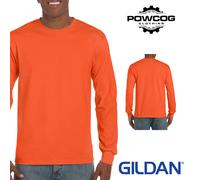 Gildan Long Sleeve T-Shirt Ultra Cotton Heavyweight Classic Fit Casual Work Tee