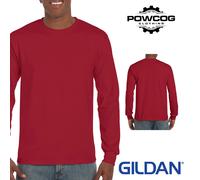 Gildan Long Sleeve T-Shirt Ultra Cotton Heavyweight Classic Fit Casual Work Tee