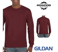 Gildan Long Sleeve T-Shirt Ultra Cotton Heavyweight Classic Fit Casual Work Tee