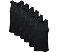 Gildan Men's A-Shirt Tanks, Multipack, Style G1104 Underwear, Black (6 Pack), XL (Pack of 6)