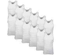 Gildan Men's A-Shirt Tanks, Multipack, Style G1104, White (12-Pack), Medium