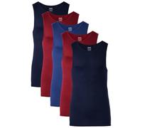 Gildan Men's A-Shirts Tanks Multipack, Navy/Cardinal Red/Metro Blue (5-Pack), XXL