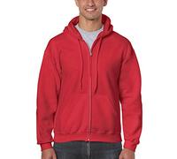 Gildan Men's Adult Full Zip Hooded 18600 Hoodie, Red, Large