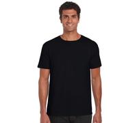 Gildan Men's Adult Softstyle Crew Neck 64000 Regular Fit Short Sleeve T-Shirt, Black, Large