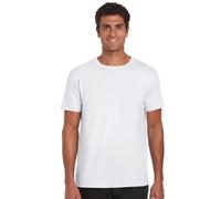 Gildan Men's T-Shirt Softstyle 64000 Crew Neck Regular Fit Short Sleeve White Medium