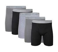 Gildan Men's Regular Leg Boxer Briefs, Multipack, Black/Charcoal/Sport Grey (5-Pack), XXL (Pack of 5)