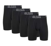 Gildan Men's Underwear Cotton Stretch Boxer Briefs Multipack Black Soot 4-Pack Large