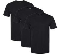 GILDAN Men's Cotton Stretch T-shirts, Multipack Underwear, Black Soot (Crew 3-pack), M UK