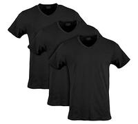 Gildan Men's Cotton Stretch T-Shirts, Multipack Underwear, Black Soot (V-Neck 3-Pack), Medium (Pack of 3)
