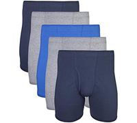 Gildan Men's Covered Waistband Boxer Briefs, Multipack, Mixed Royal (5-Pack), XXL (Pack of 5)