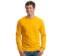 Gildan Men's Ultra Cotton Crew Neck Long Sleeve T-Shirt Gold Medium