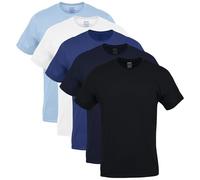 Gildan Men's Crew T-Shirts, Multipack, Style G1100, Black/Navy/Metro Blue/White/Niagara Mist (5-Pack), Medium