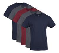 Gildan Men's Crew T-Shirts, Multipack, Style G1100, Navy/Charcoal/Cardinal Red (5-Pack), Medium