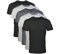 Gildan Men's Crew T-Shirts, Multipack, Style G1100 Undershirt, Black/Sport Grey/Charcoal (5-Pack), XL (Pack of 5)