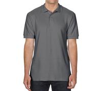 (L, Charcoal) Gildan Mens Double Piqué Polo Shirt