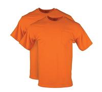 Gildan Men's DryBlend Workwear T-Shirts with Pocket, 2-Pack, Safety Orange, Large (Pack of 2)
