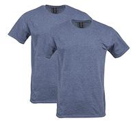 Gildan Men's Fitted Cotton T-Shirt, 2-Pack, Heather Navy, Large