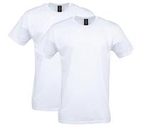 GILDAN Men's Fitted Cotton T-shirt, 2-pack Shirt, White, M UK