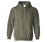 Gildan Heavy Blend Adult Hooded Sweatshirt Military Green Size S - Air Jet Spun Yarn