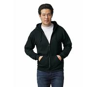 GILDAN Men's Fleece Zip Hooded Sweatshirt, Style G18600, Black, M