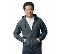 GILDAN Men's Fleece Zip Hooded Sweatshirt, Style G18600, Dark Heather, XXL