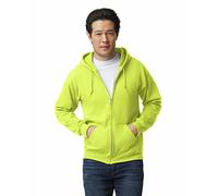 Gildan Men's Fleece Zip Hoodie Sweatshirt, Style G18600, Multipack Shirt, Safety Green, Medium