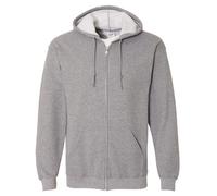 Gildan Men's Heavy Blend Full Zip Hooded Sweatshirt Top in Pale Grey | Size: Large Gildan Pale Grey L