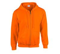 (M, Safety Orange) Gildan Mens Heavy Blend Full Zip Hoodie