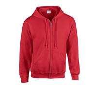(L, Red) Gildan Mens Heavy Blend Full Zip Hoodie