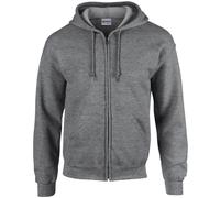 (XXL, Graphite Heather) Gildan Mens Heavy Blend Full Zip Hoodie