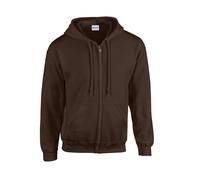 (M, Dark Chocolate) Gildan Mens Heavy Blend Full Zip Hoodie