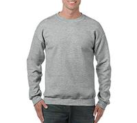 Gildan . Mens Heavy Blend Sweatshirt Crew Neck Plain Jumper Sport Grey L