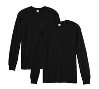 Gildan Men's Heavy Cotton Long Sleeve T-Shirt, 2-Pack, Black, XL