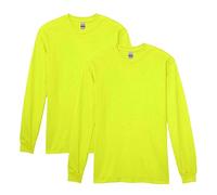 Gildan Men's Heavy Cotton Long Sleeve T-Shirt, Style G5400, 2-Pack, Safety Green, M (Pack of 2)