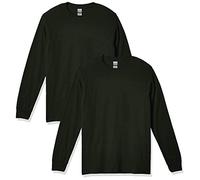 GILDAN Men's Heavy Cotton Long Sleeve T-shirt, Style G5400, 2-pack T Shirt, Forest Green, M UK