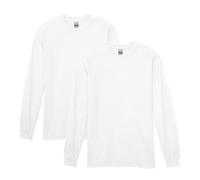 Gildan Men's Heavy Cotton Long Sleeve T-Shirt, Style G5400, 2-Pack, White, Large (Pack of 2)