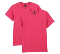 GILDAN Men's Heavy Cotton T-Shirt, Style G5000, 2-Pack, Heather Red, Small